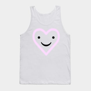 Pink Smiling Heart Simple Kawaii Design Tank Top